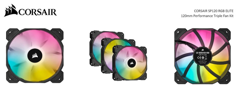 Corsair SP120 RGB ELITE Computer case Fan 12 cm Black 3 pc(s)