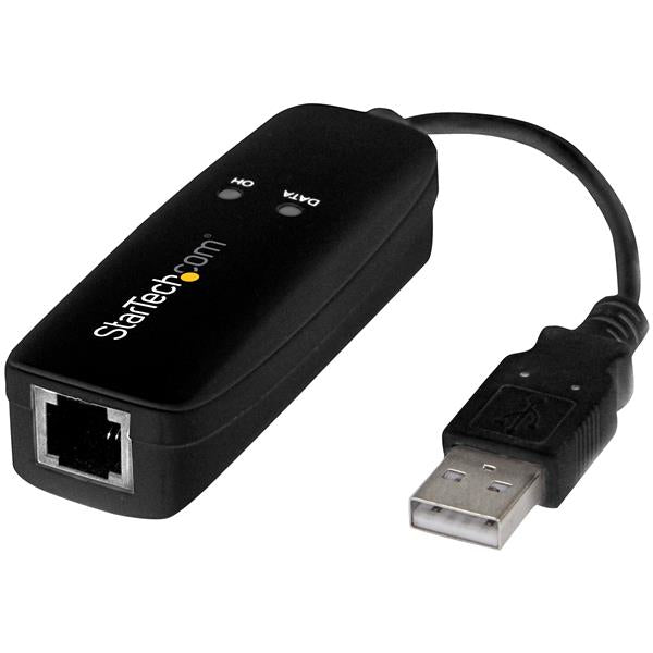 StarTech USB 2.0 Fax Modem - 56K External Hardware Dial Up V.92 Modem/ Dongle/Adapter - Computer/Laptop Fax Modem - USB to Telephone Jack - USB Data Modem - Network Fax/CMR/POS