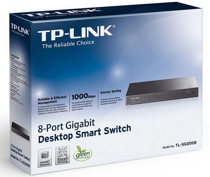 TP-LINK T1500G-8T (TL-SG2008) Managed L2/L3/L4 Gigabit Ethernet (10/100/1000) Power over Ethernet (PoE) Black