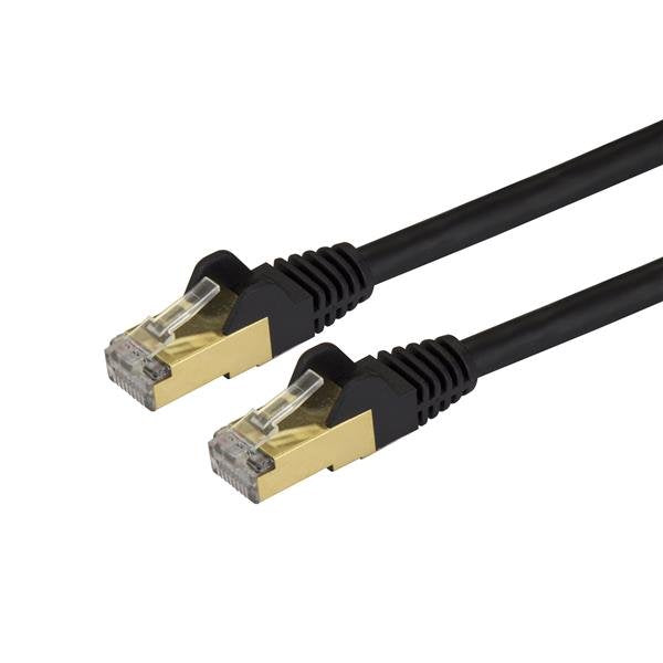StarTech 3ft CAT6a Ethernet Cable - 10 Gigabit Shielded Snagless RJ45 100W PoE Patch Cord - 10GbE STP Network Cable w/Strain Relief - Black Fluke Tested/Wiring is UL Certified/TIA
