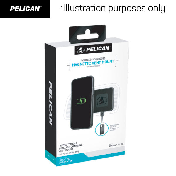 PELICAN Protector EMS Wireless Charging Vent Mount  Black & Black  iPhone 11 Pro Protector & Wireless EMS