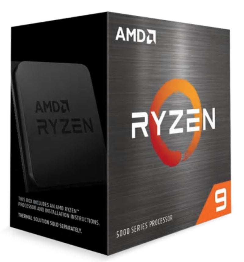 AMD Ryzen 9 5900X Zen 3 CPU 12C/24T TDP 105W Boost Up to 4.8GHz Base 3.7GHz Total Cache 70MB No Cooler (