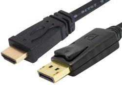 BLUPEAK 5M DISPLAYPORT MALE TO HDMI MALE CABLE (LIFETIME WARRANTY) - DP TO HDMI ONLY