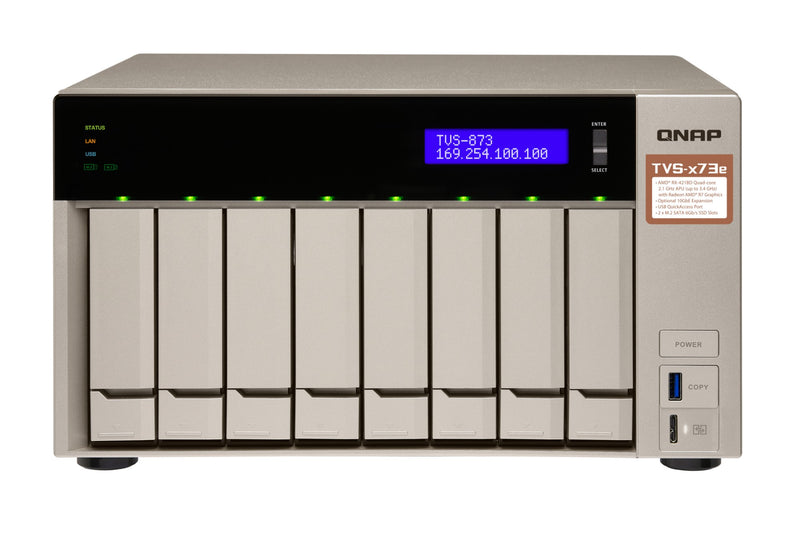 QNAP TVS-873E RX-421BD Ethernet LAN Tower Gray NAS