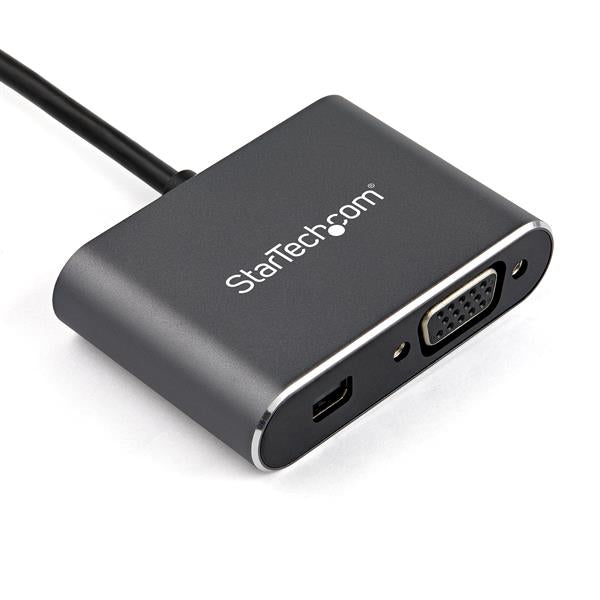 StarTech USB C Multiport Video Adapter - USB-C to 4K 60Hz Mini DisplayPort 1.2 or 1080p VGA Monitor Adapter - USB Type-C 2-in-1 MDP HBR2 HDR/VGA Display Converter - TB3 Suitable