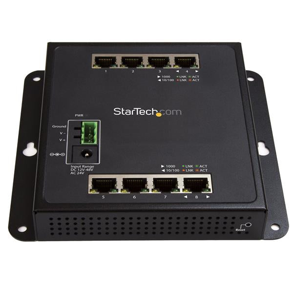 StarTech 8-Port Gigabit Ethernet Switch - Managed - Wall Mount with Front Access