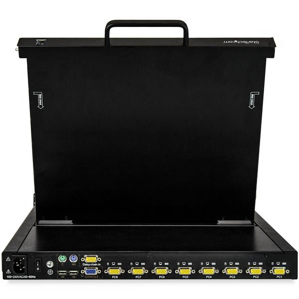 StarTech 8 Port Rackmount KVM Console w/ 6ft Cables - Integrated KVM Switch w/ 17" LCD Monitor - Fully Featured 1U LCD KVM Drawer- OSD KVM - Durable 50,000 MTBF - USB + VGA Support