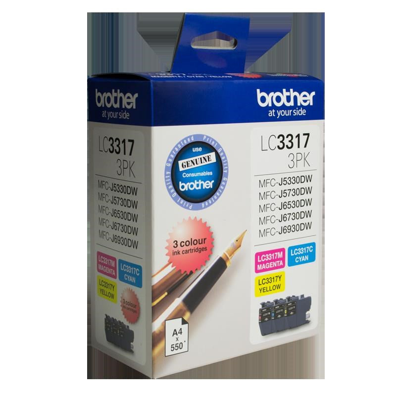 Brother LC-3317 Colour Value Pack - 1 x Cyan 1 x Magenta 1 x Yellow Toner Cartridge