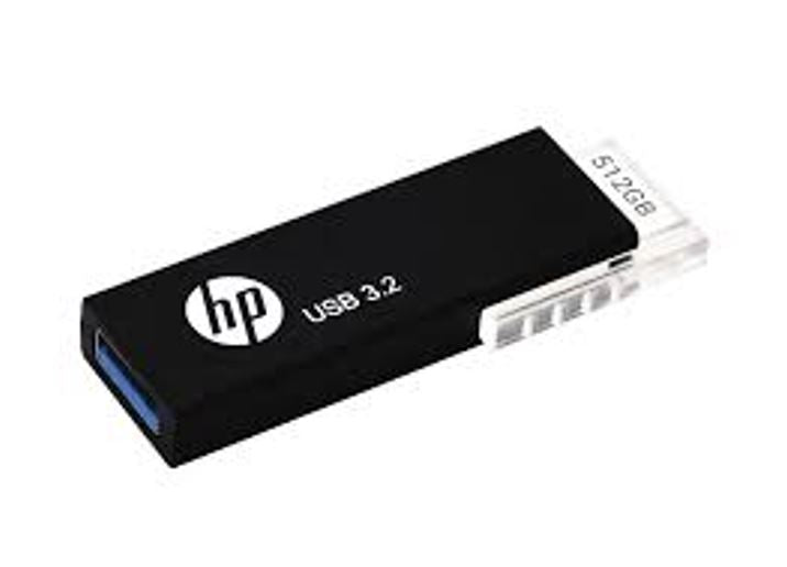 HP (LS) HP 718W 512GB USB 3.2 70MB/s Flash Drive Memory Stick Slide 0°C to 60°C 5V Capless Push-Pull Design External Storage for Windows 8 10 11 Mac