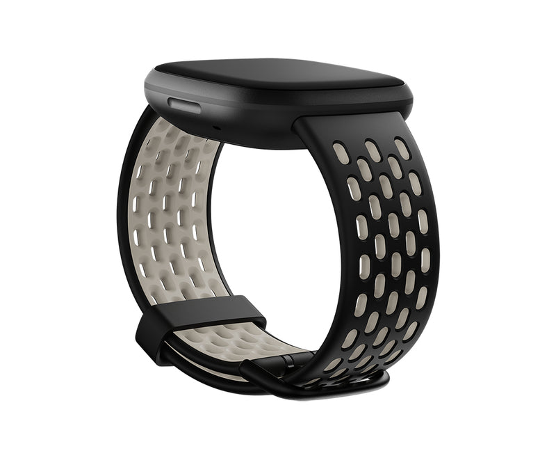 Fitbit FB174SBBKWTL Smart Wearable Accessories Band Black, White Aluminium, Silicone