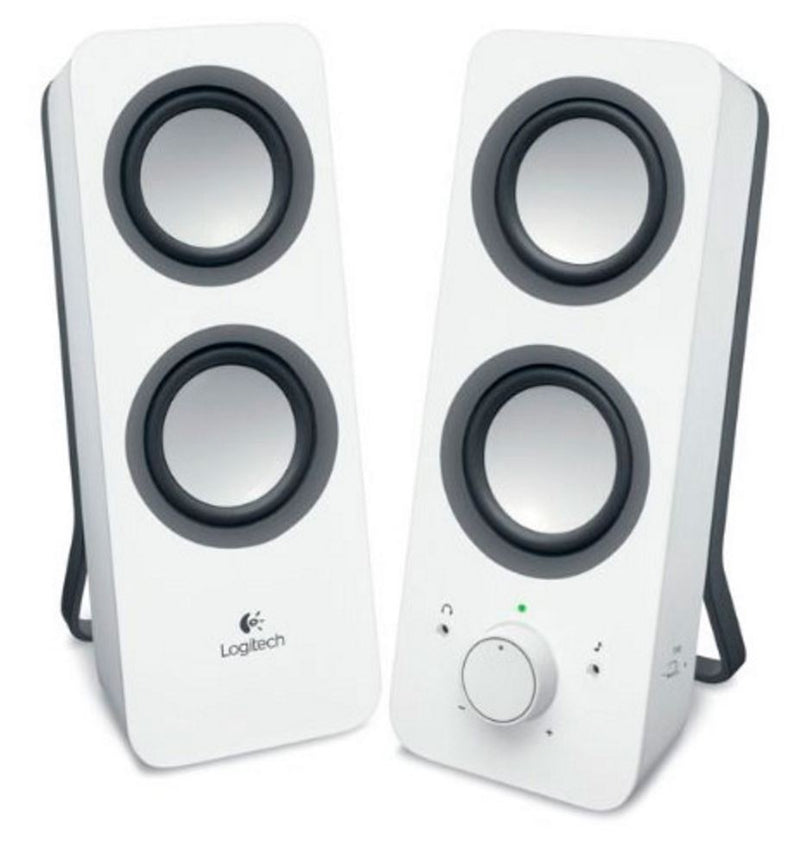 New Logitech Z200 Multimedia Speakers Stereo Sound Snow White 3.5mm AC