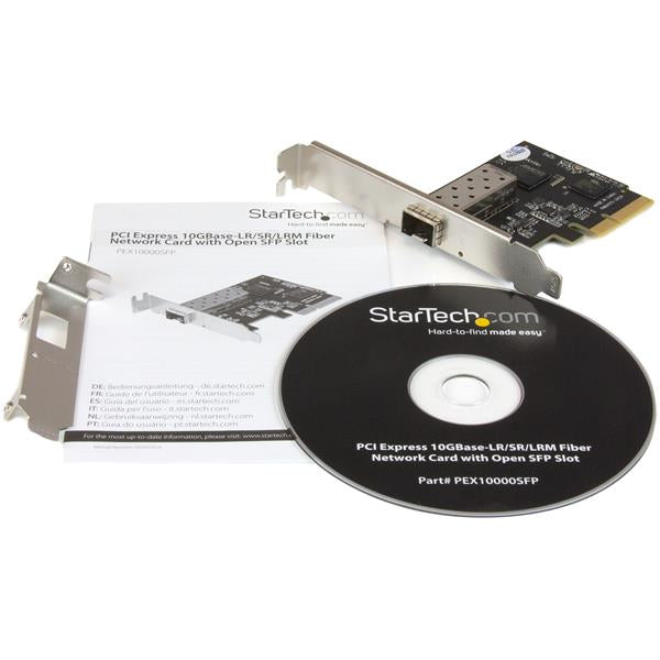 StarTech PCI Express 10 Gigabit Ethernet Fiber Network Card w/ Open SFP+ - PCIe x4 10Gb NIC SFP+ Adapter