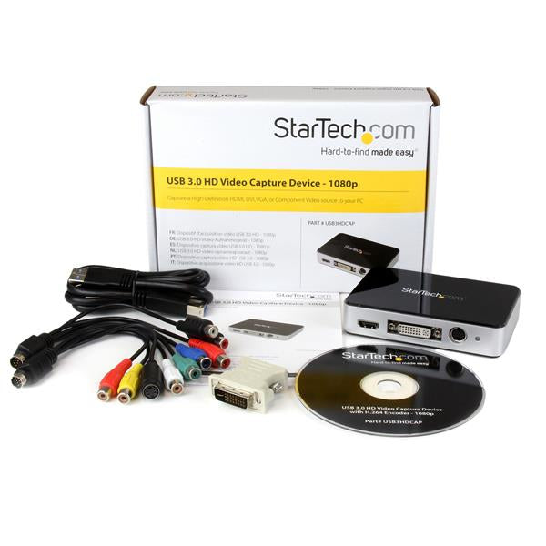 StarTech USB 3.0 Video Capture Device - HDMI / DVI / VGA / Component HD Video Recorder - 1080p 60fps