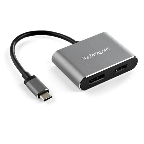 StarTech USB C Multiport Video Adapter - 4K 60Hz USB-C to HDMI 2.0 or DisplayPort 1.2 Monitor Adapter - USB Type-C 2-in-1 Display Converter HDMI/DP HBR2 HDR - Thunderbolt 3 Suitable