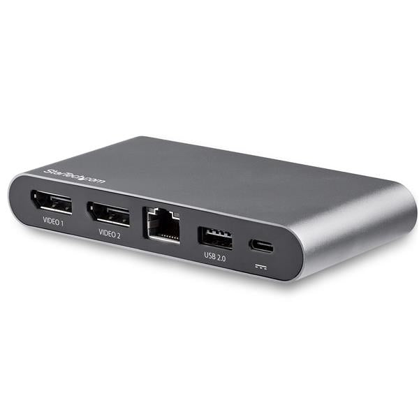 StarTech USB C Dock - 4K Dual Monitor DisplayPort - Mini Laptop Docking Station - 100W Power Delivery Passthrough - GbE, 2-Port USB-A Hub - USB Type-C Multiport Adapter - 3.3' Cable