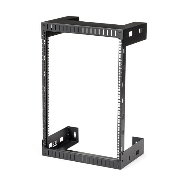 StarTech 15U 19" Wall Mount Network Rack - 12" Deep 2 Post Open Frame Server Room Rack for Data/AV/IT/Computer Equipment/Patch Panel with Cage Nuts & Screws 200lb Capacity, Black