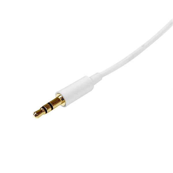 StarTech 2m White Slim 3.5mm Stereo Audio Cable - Male to Male