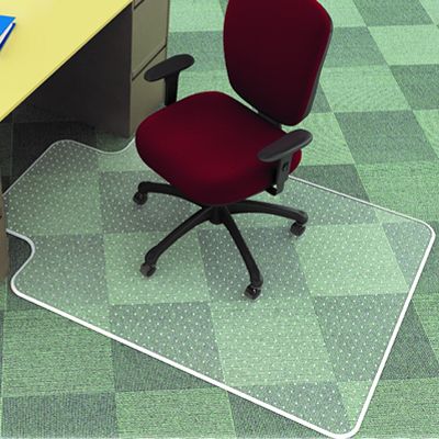 MARBIG CHAIRMAT KEYHOLE LOW PILE 1140MM X 1340MM