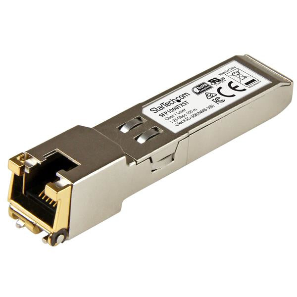 StarTech MSA Compliant SFP Transceiver Module - 1000BASE-TX~MSA Uncoded SFP Module - 1000BASE-TX - SFP to RJ45 Cat6/Cat5e - 1GE Gigabit Ethernet SFP - RJ-45 100m