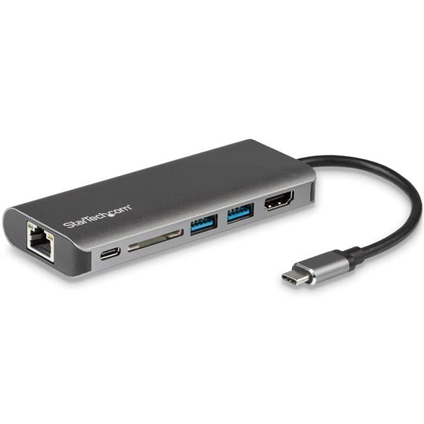 StarTech USB C Multiport Adapter, Portable USB-C Dock to 4K HDMI, 2-pt USB 3.0 Hub, SD/SDHC, GbE, 60W PD Pass-Through - USB Type-C/Thunderbolt 3 - REPLACED BY DKT30CHSDPD1