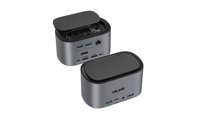 Volans VL-UCTDMD laptop dock/port replicator Wired USB 3.2 Gen 2 (3.1 Gen 2) Type-C Black