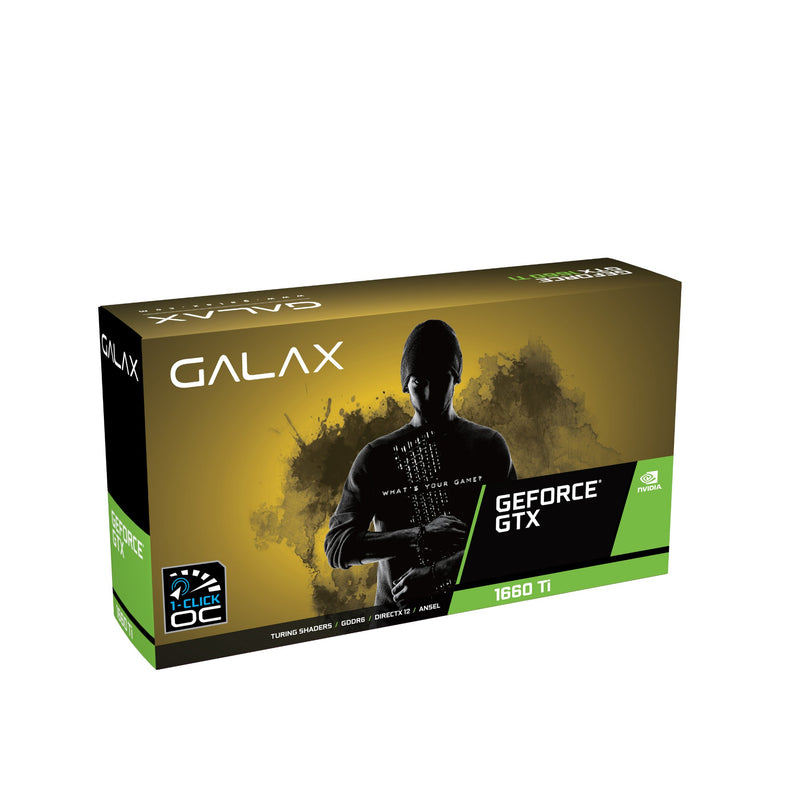 Galaxy NVIDIA T66D Black GF GTX 1660 Ti 1-Click OC PCI-E 6GB / GDDR6 192BIT W/DVI-D/HDMI/DP/Cooling Fan