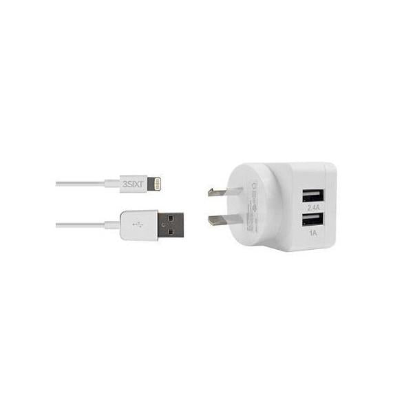 3SIXT Car Charger 5.4A + Micro USB Cable 1m - White