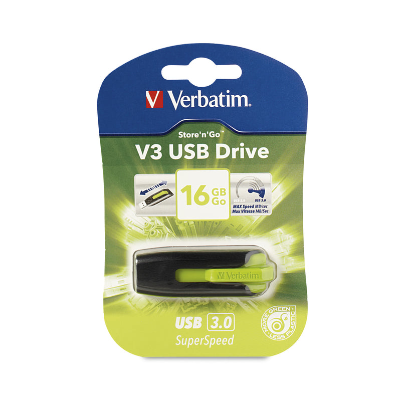 Verbatim V3 USB Drive 16GB USB flash drive USB Type-A 3.2 Gen 1 (3.1 Gen 1) Black,Green