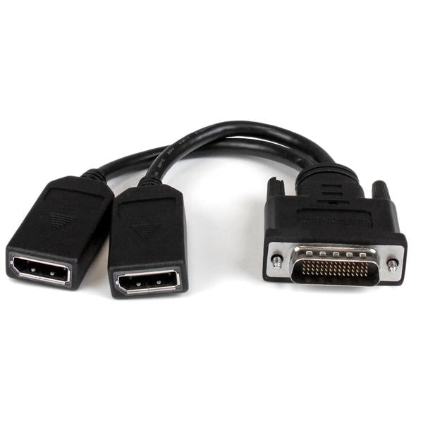 StarTech 8" (20 cm) DMS-59 to Dual DisplayPort Adapter Cable - 4K x 2K Video - LFH DMS 59 pin (M) to 2x DisplayPort 1.2 (F) Splitter Y Cable - LFH Graphics Card to Dual DP Monitors