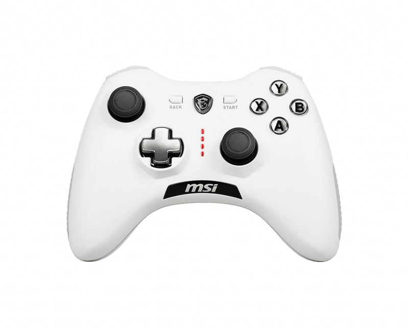 MSI FORCE GC20 V2 WHITE Gaming Controller 'PC and Android ready, Wired, adjustable D-Pad cover, Dual vibration motors, Ergonomic design, detachable cables'