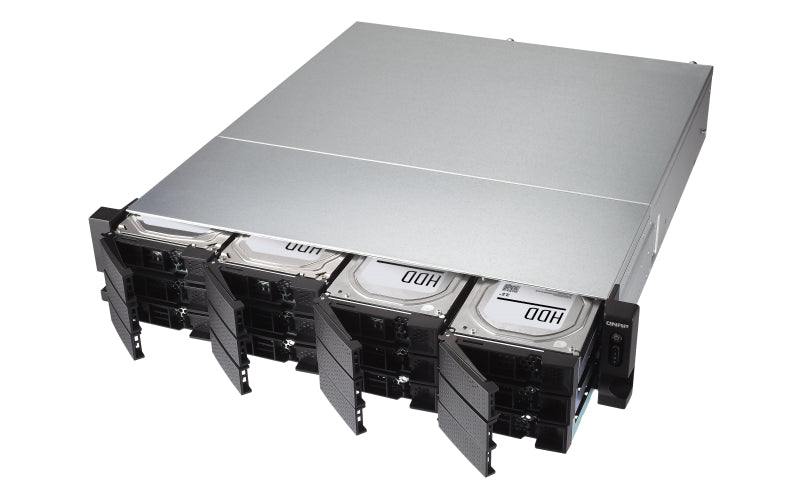 QNAP TS-1283XU-RP NAS Rack (2U) Ethernet LAN Aluminium, Black E-2124
