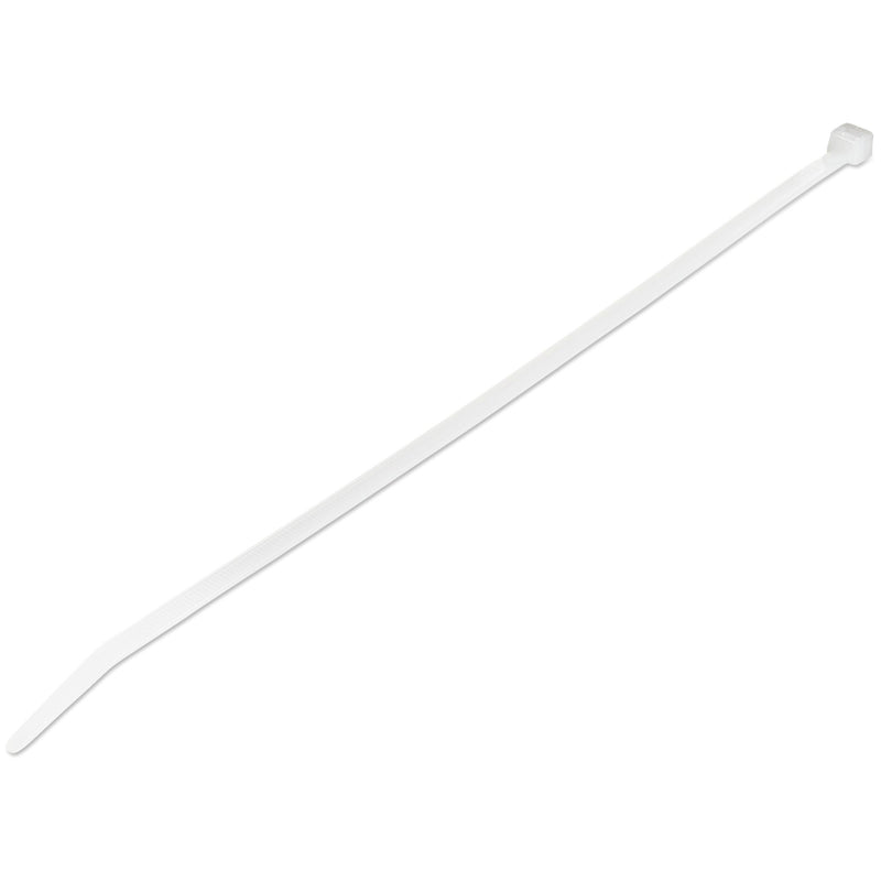 StarTech 10"(25cm) Cable Ties - 1/8"(4mm) wide, 2-5/8"(68mm) Bundle Diameter, 50lb(22kg) Tensile Strength, Nylon Self Locking Zip Ties w/ Curved Tip - 94V-2/UL Listed, 100 Pack - White