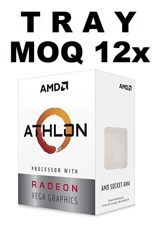 AMD-P (MOQ 12x If Not Installed On MBs) AMD Athlon 3000G 'TRAY' 2 Core 4 Threads 3.5Ghz 5MB AM4 35W Radeon