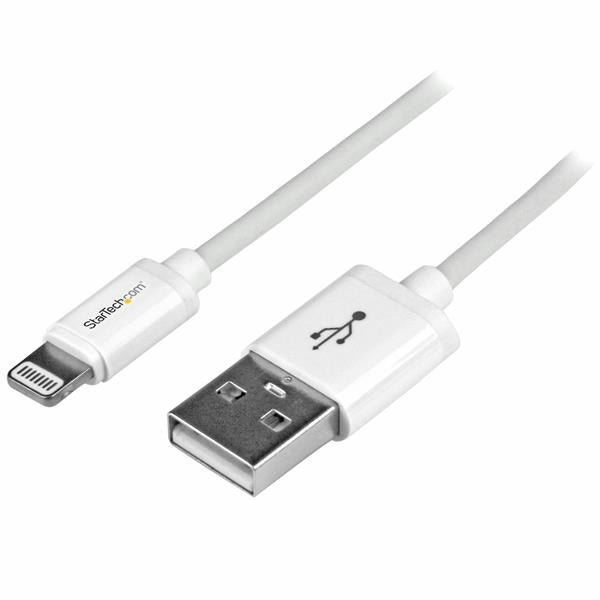 StarTech 1 m (3 ft.) USB to Lightning Cable - iPhone / iPad / iPod Charger Cable - High Speed Charging Lightning to USB Cable - Apple MFi Certified - White