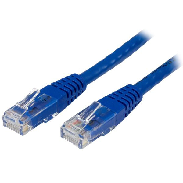 StarTech 15ft CAT6 Ethernet Cable - Blue CAT 6 Gigabit Ethernet Wire -650MHz 100W PoE RJ45 UTP Molded Network/Patch Cord w/Strain Relief/Fluke Tested/Wiring is UL Certified/TIA