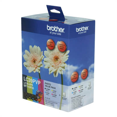 BROTHER LC-39PVP INKJET CARTRIDGE PHOTO VALUE PACK