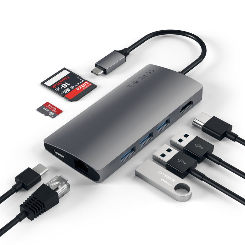 Satechi Multi-Port Adapter V2 Dock st. USB 3.2 Gen 1 (3.1 Gen 1) Type-C 10000 Mbit/s Grey