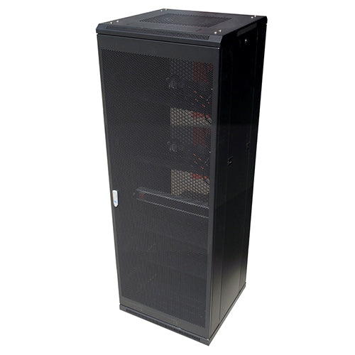 LinkBasic 42U 1200mm Depth Server Rack Mesh Door with 4x240v Fans and 8-Port 10A PDU