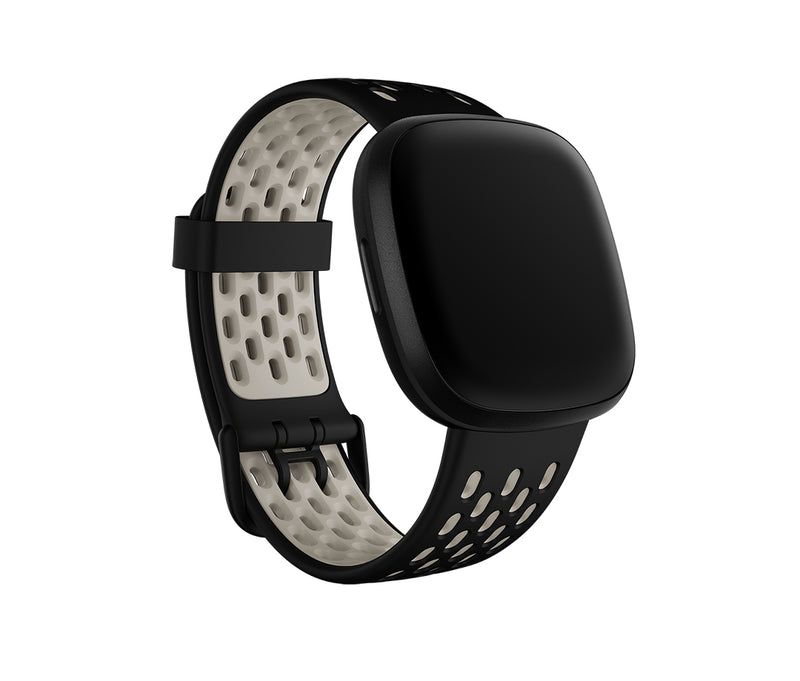 Fitbit FB174SBBKWTS Smart Wearable Accessories Band Black, White Aluminium, Silicone
