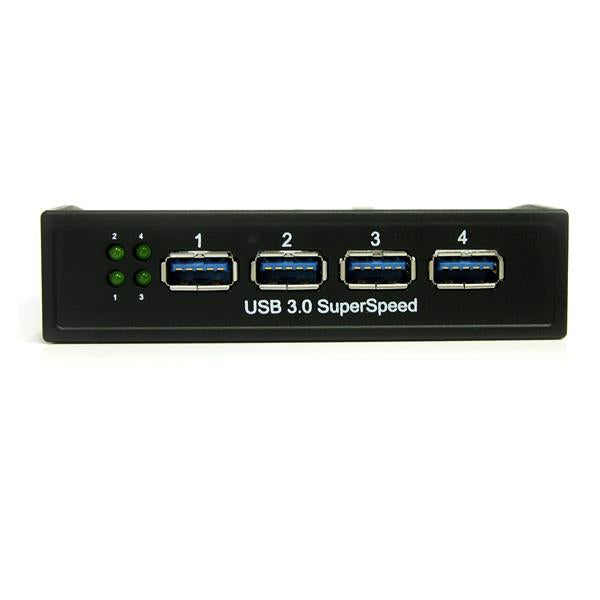StarTech USB 3.0 Front Panel 4 Port Hub – 3.5in or 5.25in Bay~USB 3.0 Front Panel 4 Port Hub - 5Gbps - 3.5in or 5.25in Bay