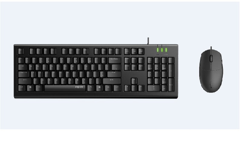 RAPOO (LS) RAPOO X120pro - Wired Keyboard and Mouse Combo Optical Combo Black / 1600dpi / Spill Resistant (LS> X130pro)