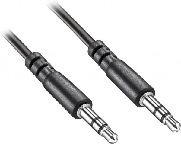 Astrotek Stereo 3.5mm Flat Cable M/M, Gold Plating, Metal Plug - Black