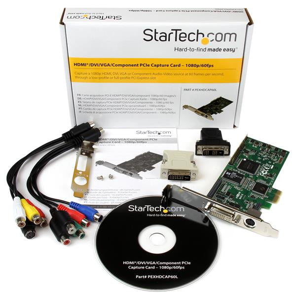 StarTech High-definition PCIe Capture Card - HDMI VGA DVI & Component - 1080P at 60 FPS