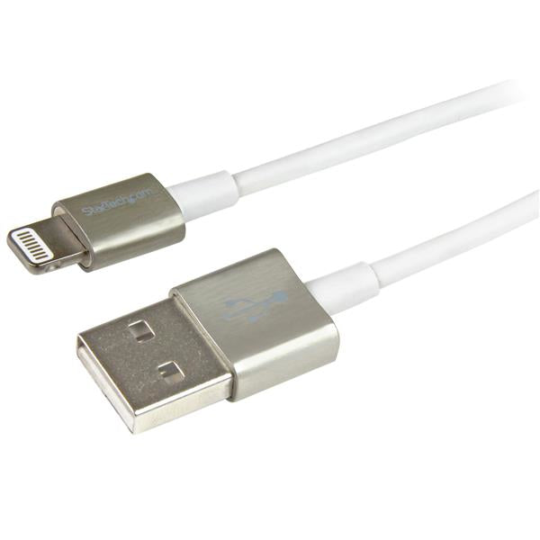 StarTech 1 m (3 ft.) USB to Lightning Cable - iPhone / iPad / iPod Charger Cable - Lightning to USB Cable - Apple MFi Certified - Metal - White