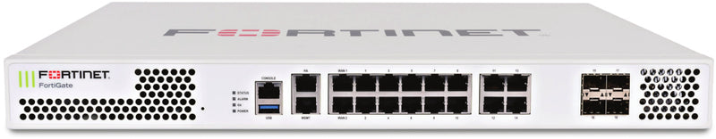 Fortinet 18 x GE RJ45 (including 2 x WAN ports, 1 x MGMT port, 1 X HA port, 14 x switch ports), 4 x GE SFP slots, SPU NP6Lite and CP9 hardware accelerated, 480GB onboard SSD storage.