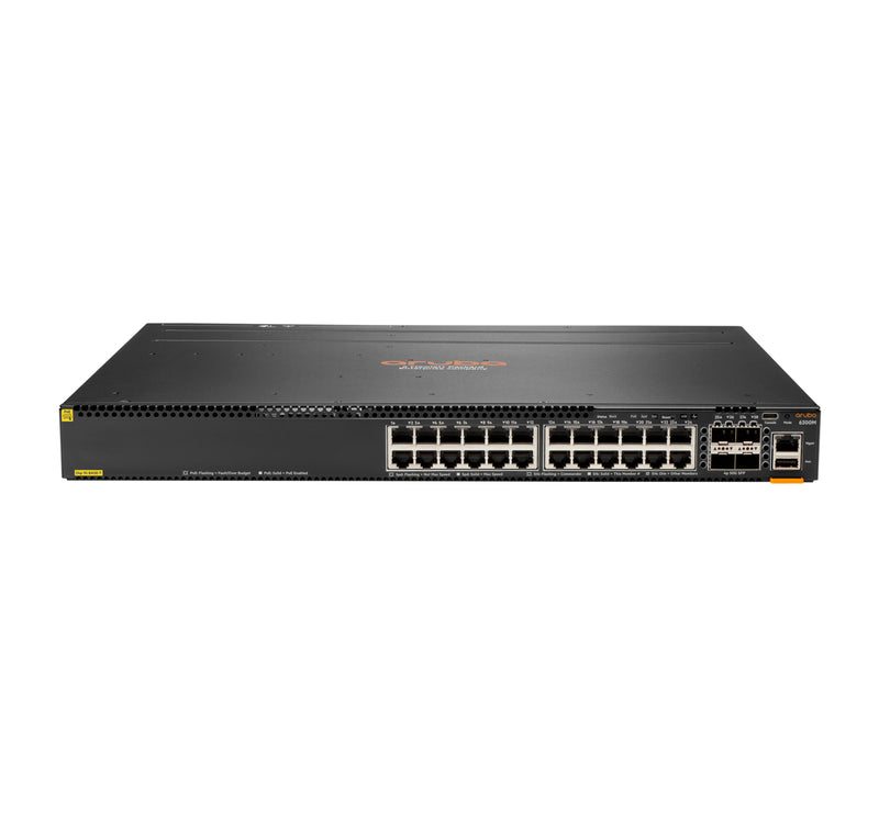 Aruba 6300M 24-port 1GbE Class 4 PoE & 4-port SFP56 Managed L3 Gigabit Ethernet (10/100/1000) Power over Ethernet (PoE) 1U