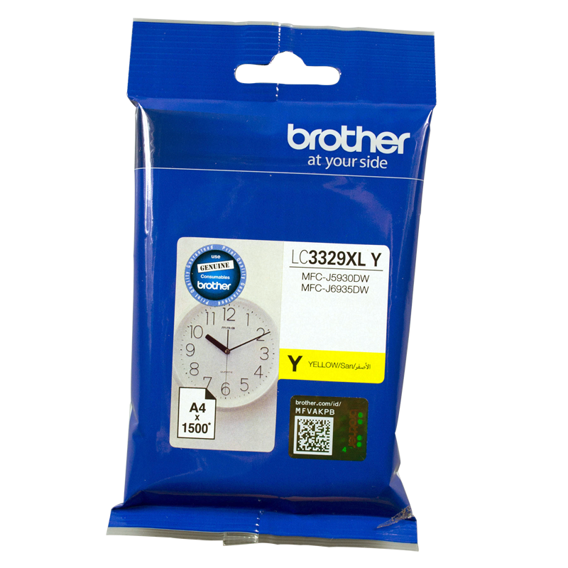Brother LC3329XLY YELLOW INK CARTRIDGE TO SUIT MFC-J5930DW/J6935DW - UP TO 1500 PAGES
