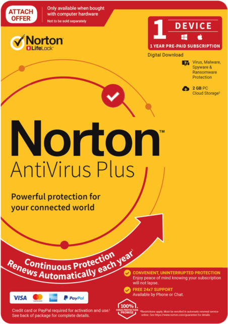 NortonLifeLock AntiVirus Plus 1 license(s) 1 year(s)