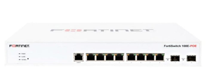 Fortinet FortiSwitch 108E-POE Managed L2 Gigabit Ethernet (10/100/1000) White 1U Power over Ethernet (PoE)