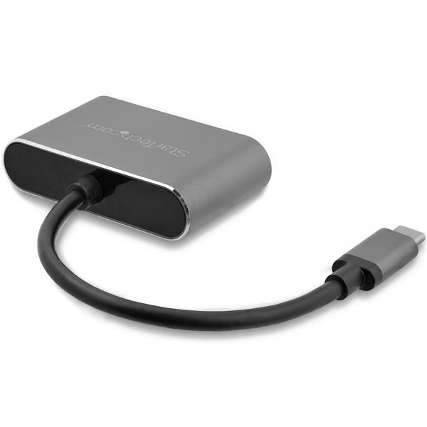 StarTech USB-C to VGA and HDMI Adapter - 2-in-1 - 4K 30Hz - Space Gray